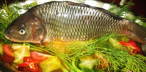 Cá chép giòn hấp xì dầu 